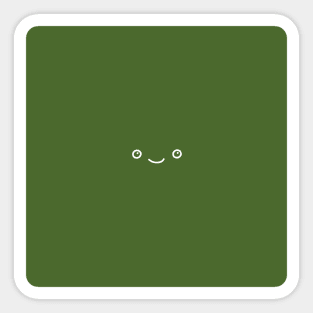 Little Green Happy Face Sticker